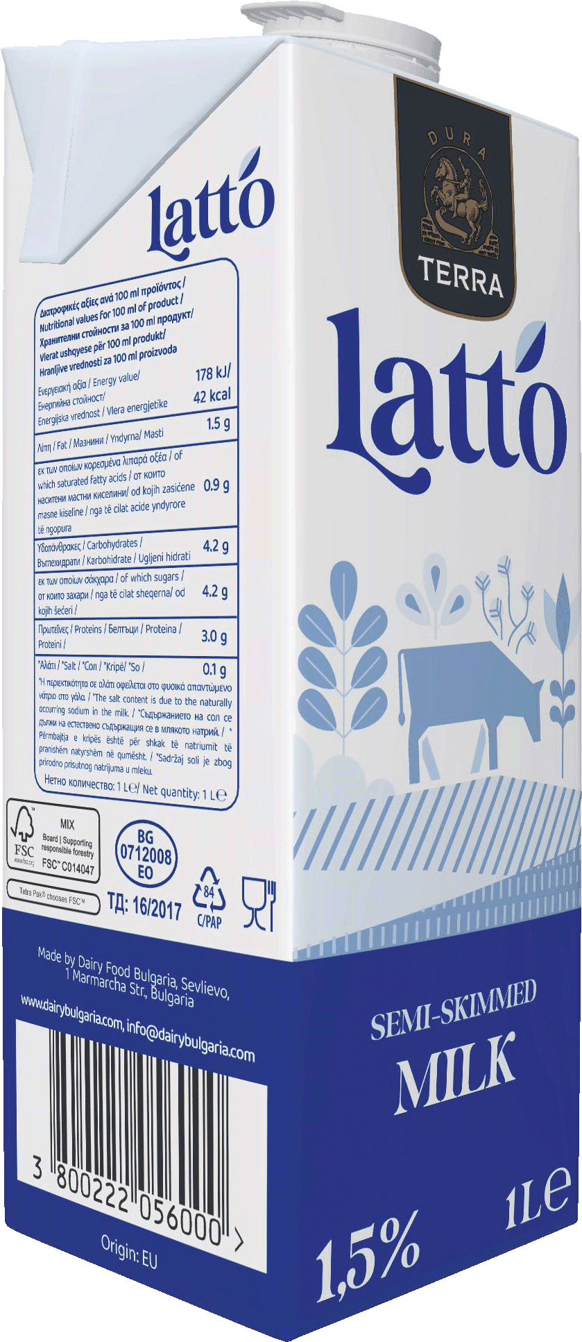 Dura Terra Lapte UHT 1.5% 1L