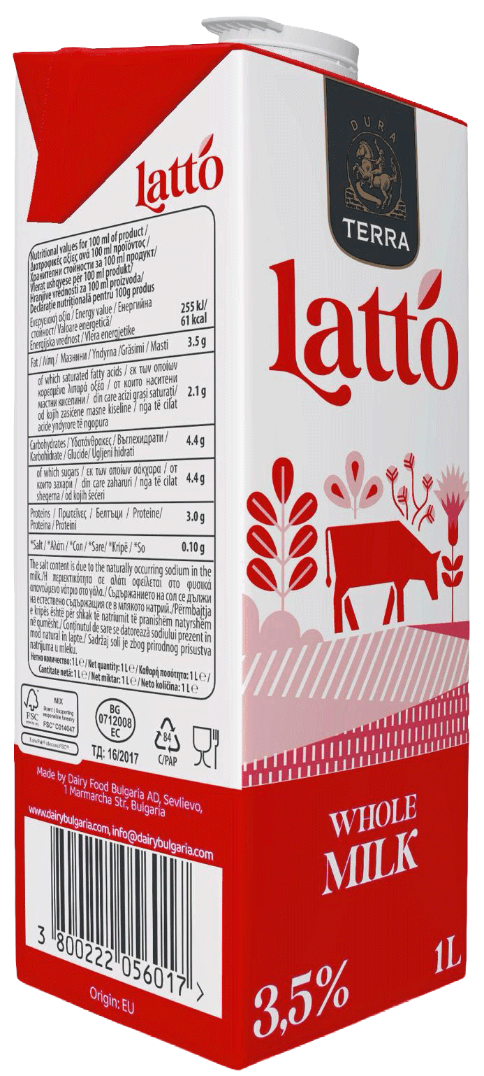 Dura Terra UHT Milk 3.5% 1L