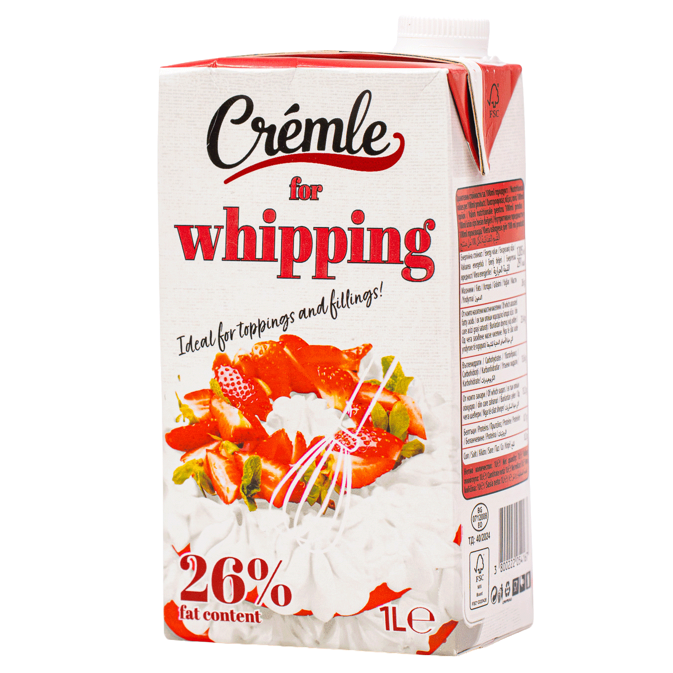 Cremle Whipping Cream 26% 1L