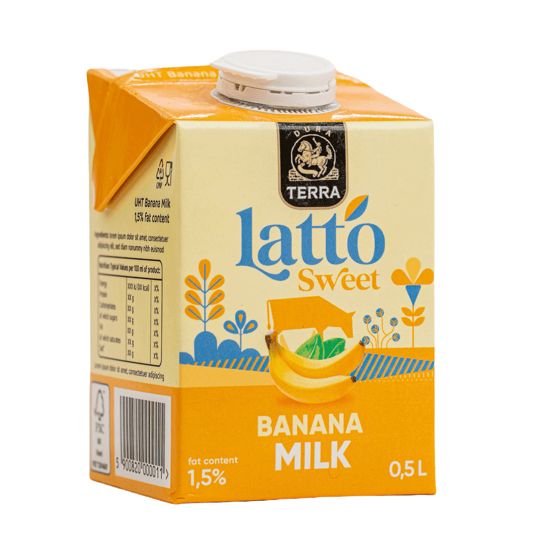 Dura Terra Lapte UHT cu Aroma de Banane 1.5% 500ML (ambalaj nou)