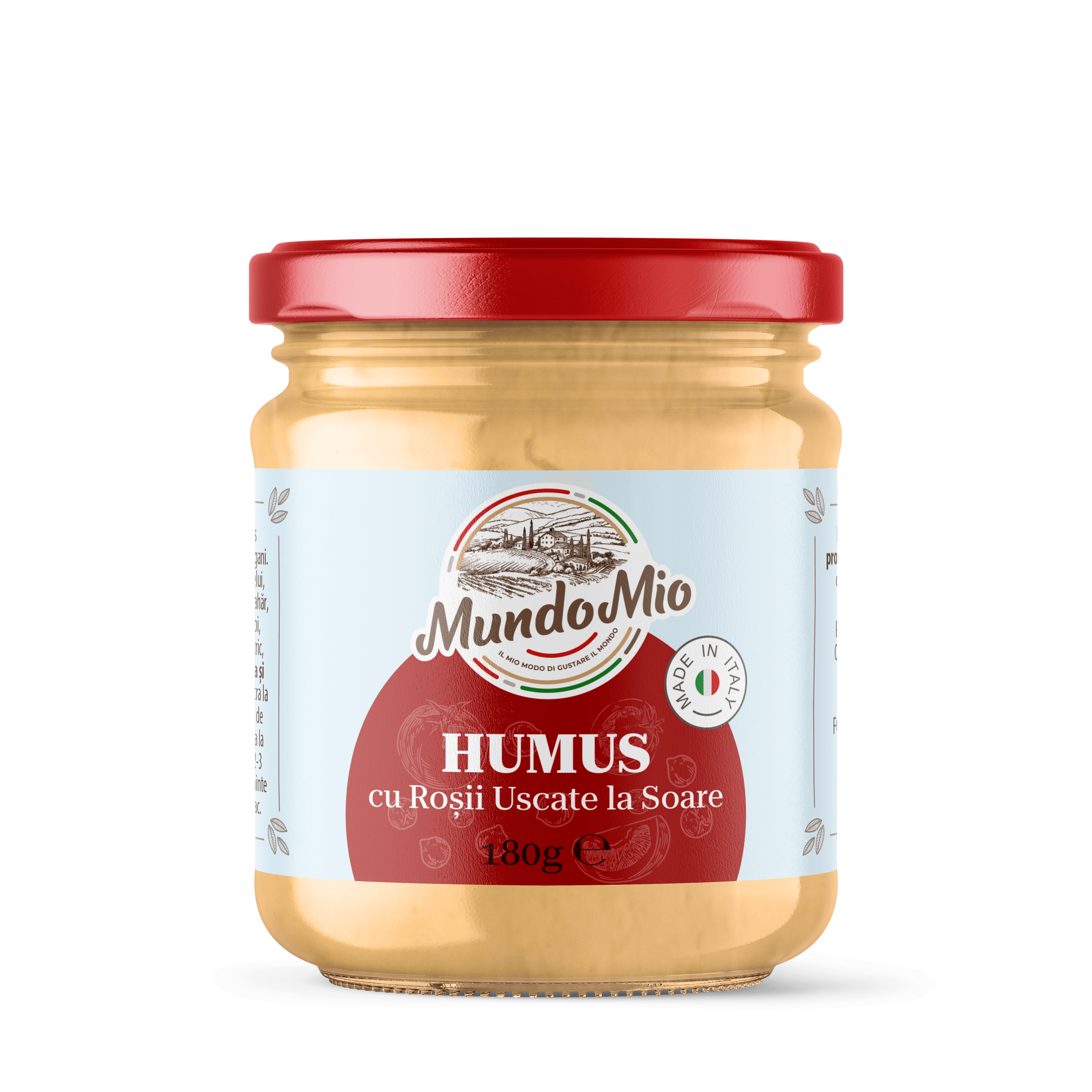 MundoMio Humus cu Rosii Uscate la Soare 180g